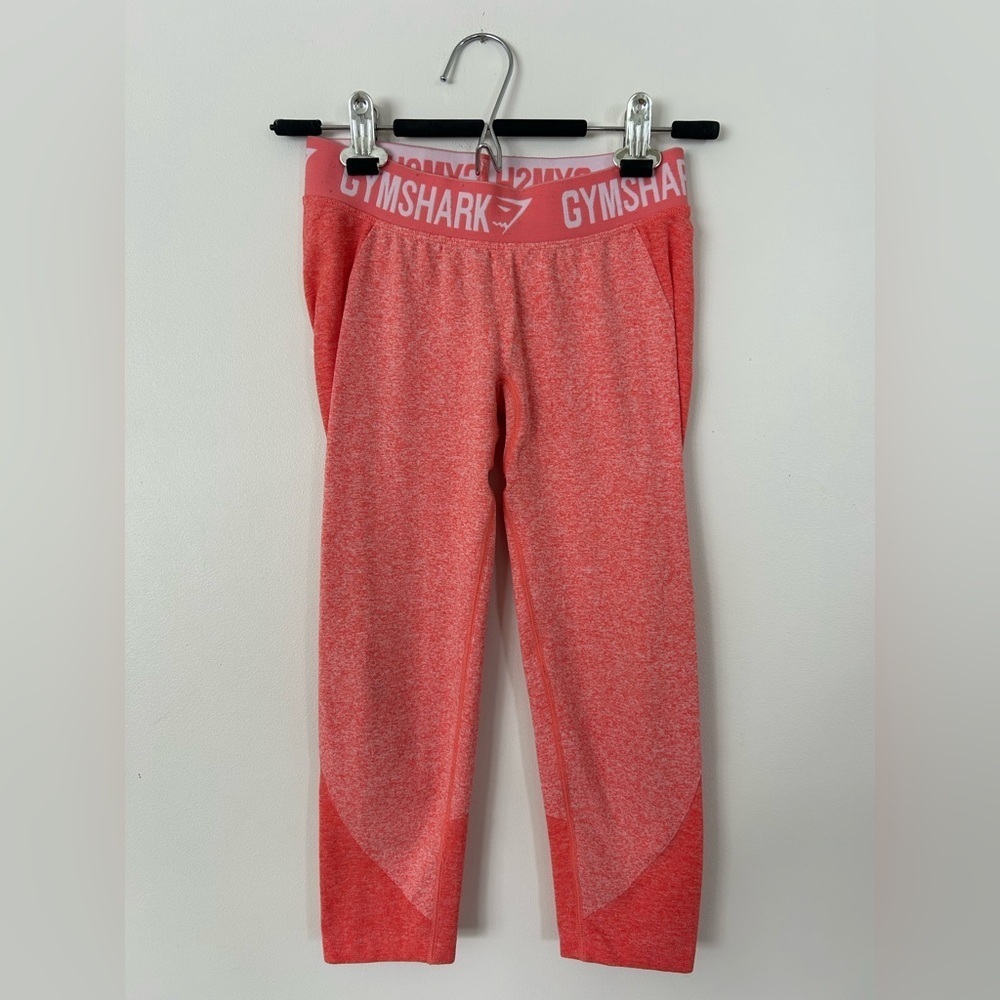 Gymshark Flex Cropped Leggings, Womens Size S, Pink Peach Coral